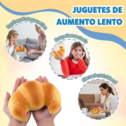 Squishy De Pan Cuernito Croissant Juguete Antiestres Suave