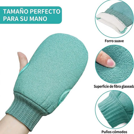 Guante Exfoliante Corporal Baño Doble Cara Limpieza Profunda