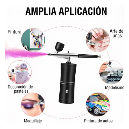 Kit Aerógrafo Inalámbrico Portátil Mini Compresor Recargable