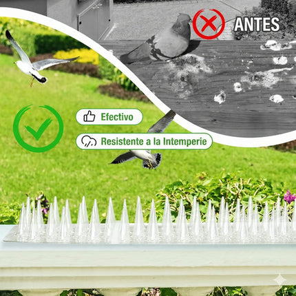Kit 10 Picos Anti Palomas Púas Repelente Aves Gatos Exterior