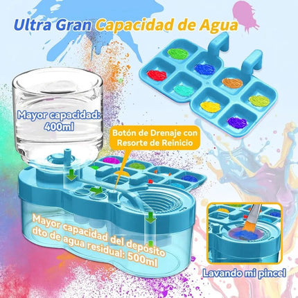 Enjuagador Pinceles Con Dispensador Agua Pintar Oleo Niños