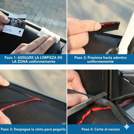 4m Tira De Goma Sello De Ventana Carro Auto Forma V Aislante