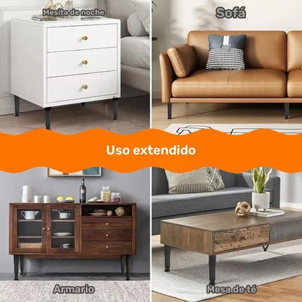 4 Patas Regulables Para Base Cama Soporte Muebles Ajustable