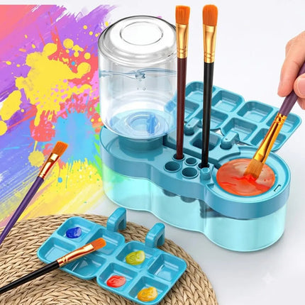 Enjuagador Pinceles Con Dispensador Agua Pintar Oleo Niños
