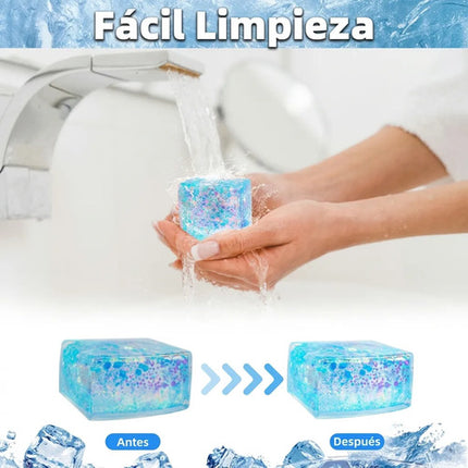 Juguete Antiestrés Squishy Cubo De Hielo Maltosa Con Glitter