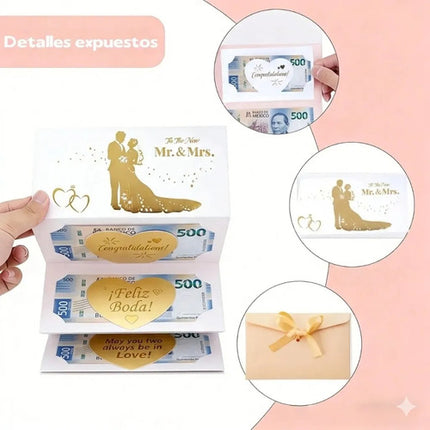 Tarjetas De Felicitación Para Boda Novios Regalo en Efectivo