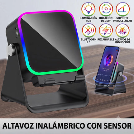 Bocina Inalámbrica Inducción 5 En 1 Soporte Celular Luz Rgb