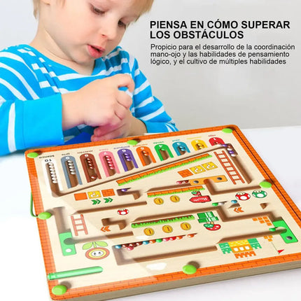 Laberinto Magnético De Madera Juguete Montessori Mario Bross