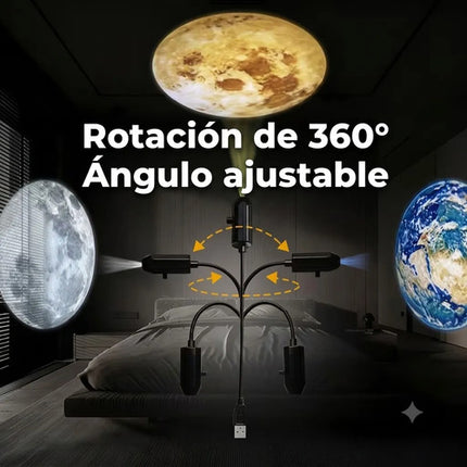 Proyector Luz Led Usb Galaxia Planetas Sistema Solar 10 En 1