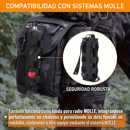 Porta Botella Tactico Molle Porta Radio Sostenedor Mochila
