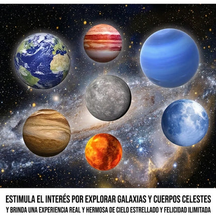 Proyector Luz Led Usb Galaxia Planetas Sistema Solar 10 En 1
