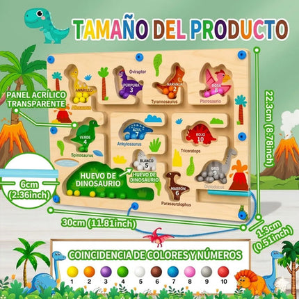 Laberinto Magnético De Madera Juguete Montessori Dinosaurios