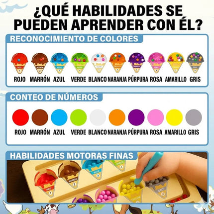Laberinto Magnético De Madera Juguete Numeros Colores Nieve