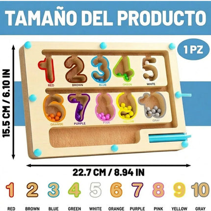 Laberinto Magnético De Madera Juguete Numeros Colores Nieve