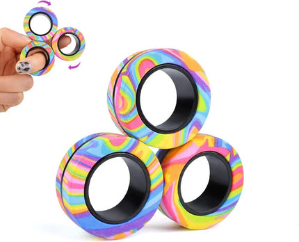 Set De Anillos Magnéticos Con Forma De Fidget Spinner Dedo