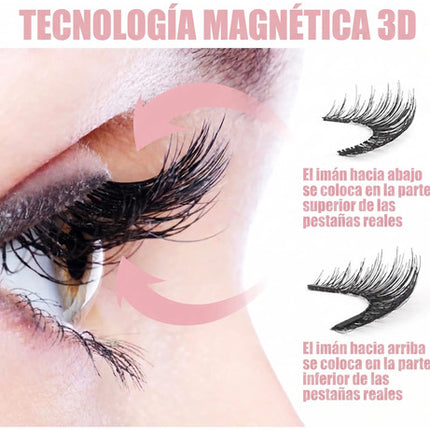 Pestañas Magnéticas Naturales Reutilizables 3d Con Aplicador