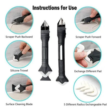 Kit Raspador De Silicona 5 En 1 Removedor Sellador Hogar