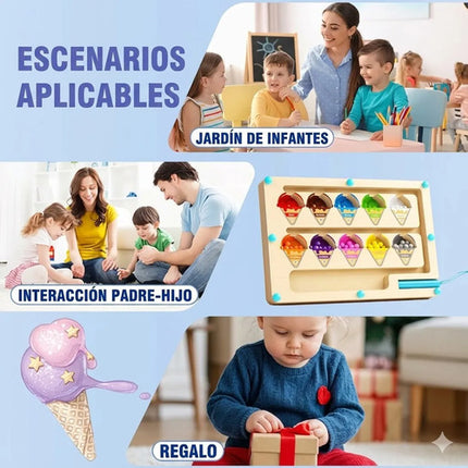 Laberinto Magnético De Madera Juguete Numeros Colores Nieve