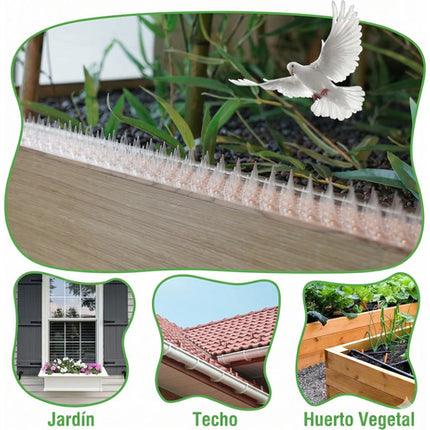 Kit 10 Picos Anti Palomas Púas Repelente Aves Gatos Exterior