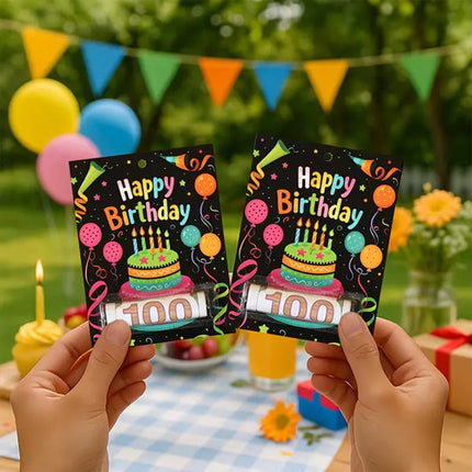 6 Tarjetas Portabilletes Cumpleaños Regalo Dinero Fiestas