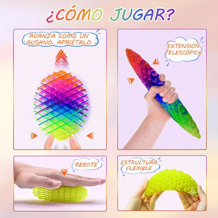 Juguete Sensorial Gusano Antiestrés Fidget Toy Relajante Tdh