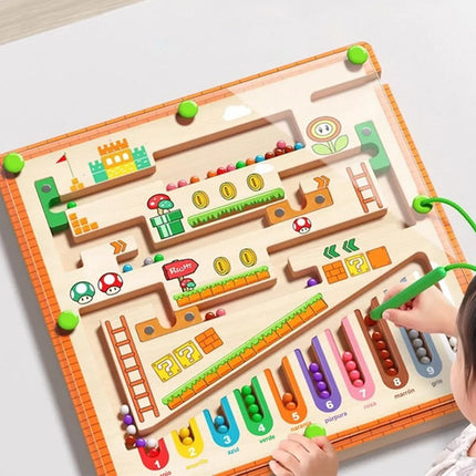 Laberinto Magnético De Madera Juguete Montessori Mario Bross