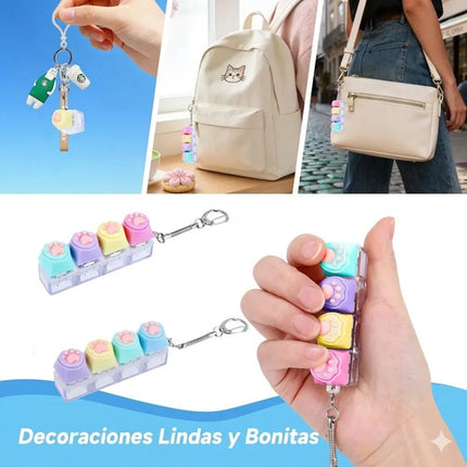 Llavero Fidget Toy Teclado Pata De Gato Antiestrés Clicker