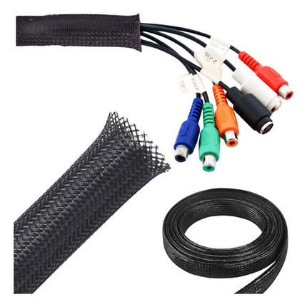 3m Canaleta Organizador De Cables Funda Trenzada Expandible