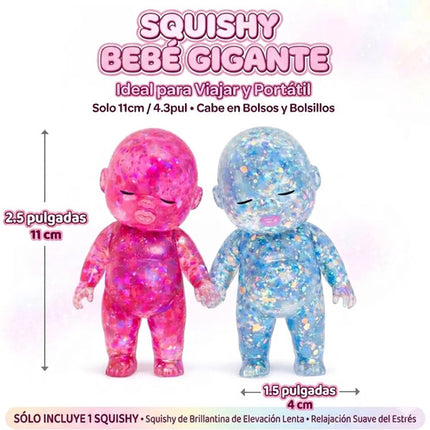 Squishy Bebé Con Glitter Juguete Sensorial Antiestrés Niños