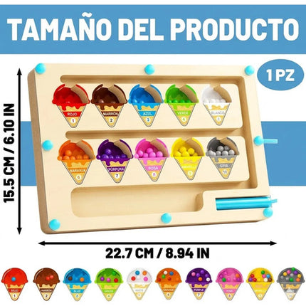Laberinto Magnético De Madera Juguete Numeros Colores Nieve