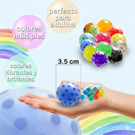 5 Pelotas Squishy Antiestrés Hidrogel 3.5cm Colores Al Azar