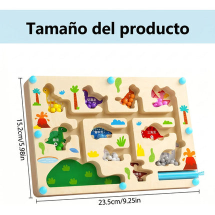 Laberinto Magnético De Madera Juguete Montessori Dinosaurios