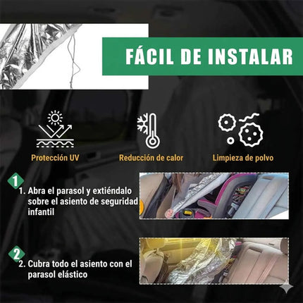 Funda Parasol Universal Silla Bebé Auto Protector Térmico