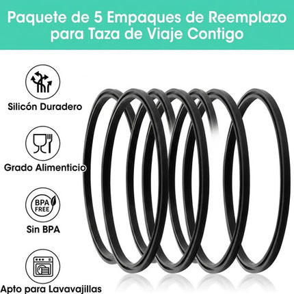 Kit 5 Sellos 5 Tapones Repuesto Para Termo Contigo Snapseal