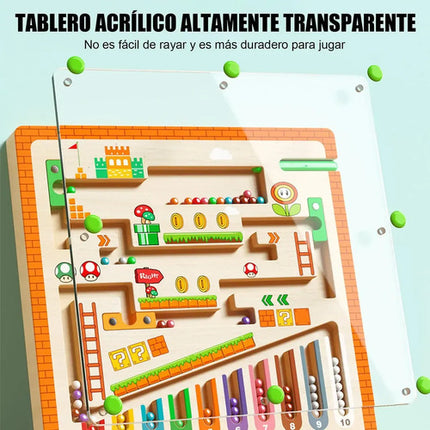 Laberinto Magnético De Madera Juguete Montessori Mario Bross
