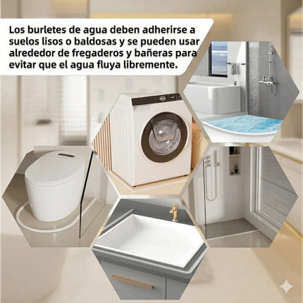 1m Tira Ducha Burlete Adhesivo Silicona Barrera Agua Baño