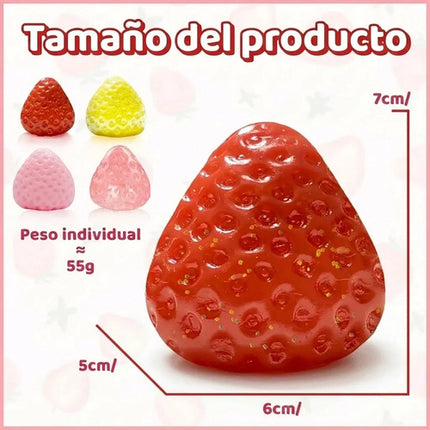 Squishy De Fresa Juguete Antiestrés Silicona Antiestres Taba