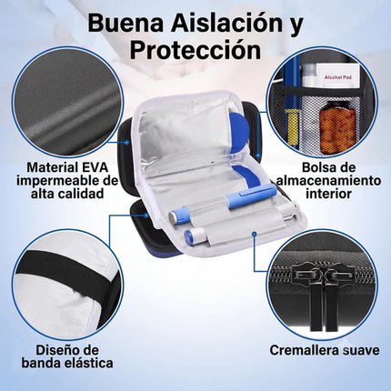 Estuche Transporte Insulina Con Termómetro Medicamento Frio