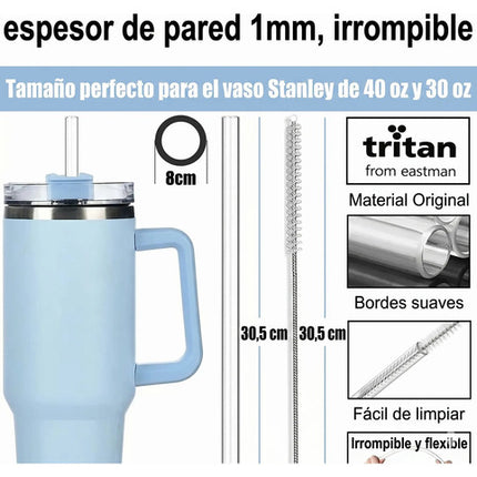 10 Popotes Repuesto Para Termo Stanley 40oz 30oz + Cepillo