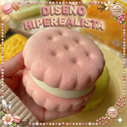Juguete Squishy Galleta Grande Rosa Antiestrés Niños Kawaii