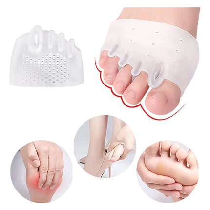 1 Par Separador Dedos Corrector Juanete Silicona Pies Dedos Transparente Talla Única