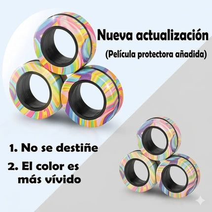 Set De Anillos Magnéticos Con Forma De Fidget Spinner Dedo