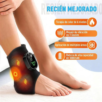 Par Masajeador Térmico Tobillo Pie Digital Calor Vibración