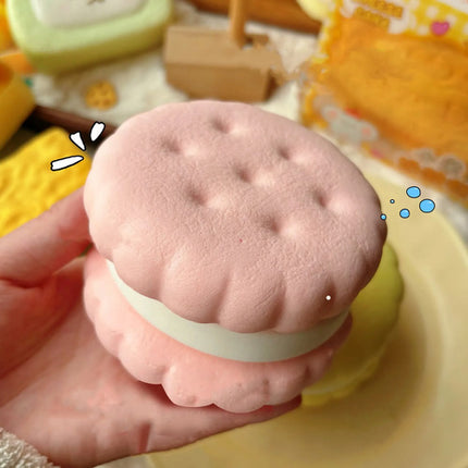 Juguete Squishy Galleta Grande Rosa Antiestrés Niños Kawaii