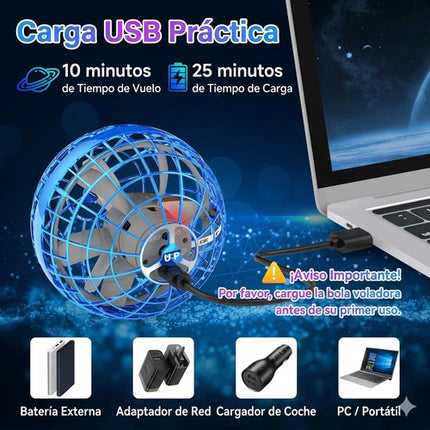 Bola Voladora Boomerang Luz Led Dron Sensor Movimiento Niños