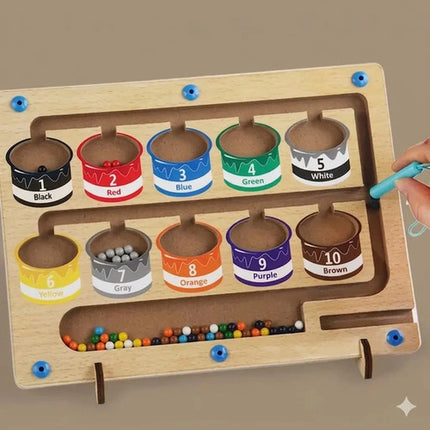 Laberinto Magnético De Madera Juguete Numeros Colores Nieve