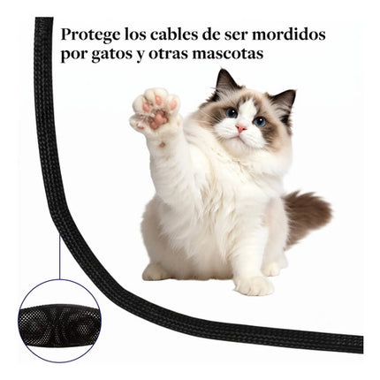 3m Canaleta Organizador De Cables Funda Trenzada Expandible