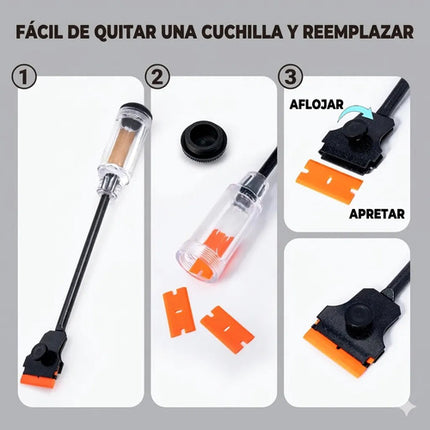 100 Cuchillas Plástica Doble Filo Quita Calcomanía Pegamento