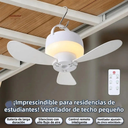 Ventilador Techo Portátil Recargable Usb Con Luz Y Control