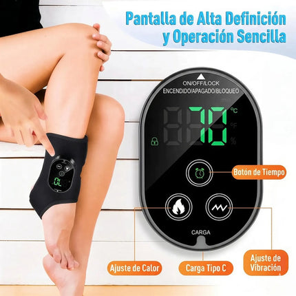 Par Masajeador Térmico Tobillo Pie Digital Calor Vibración